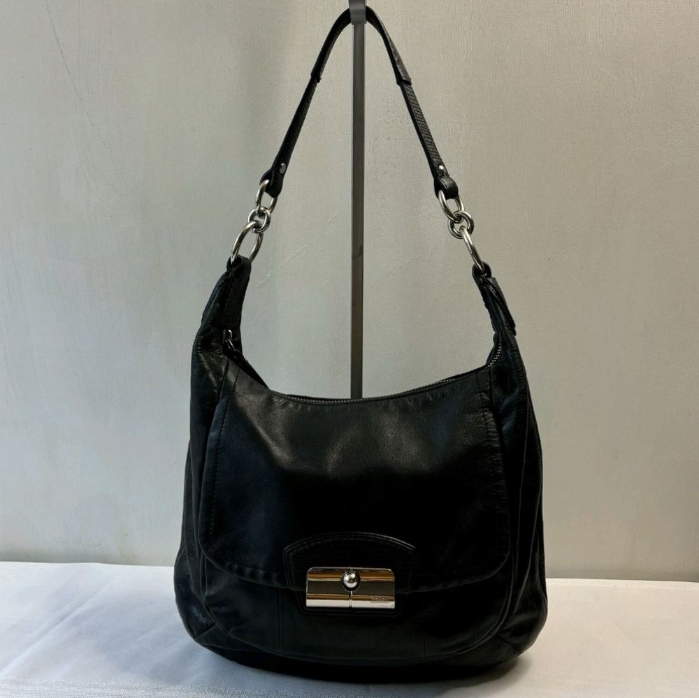 Coach Kristen Vintage Black Leather Hobo Bag - Picture 2 of 16